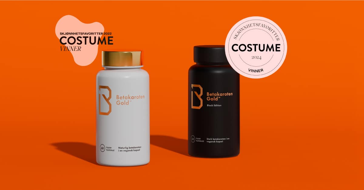 Betakaroten Gold og Betakaroten Gold Black Edition, vinnere av Costume Skjønnhetsfavoritter 2022 og 2024